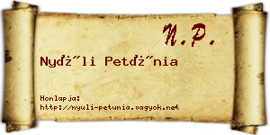 Nyúli Petúnia névjegykártya